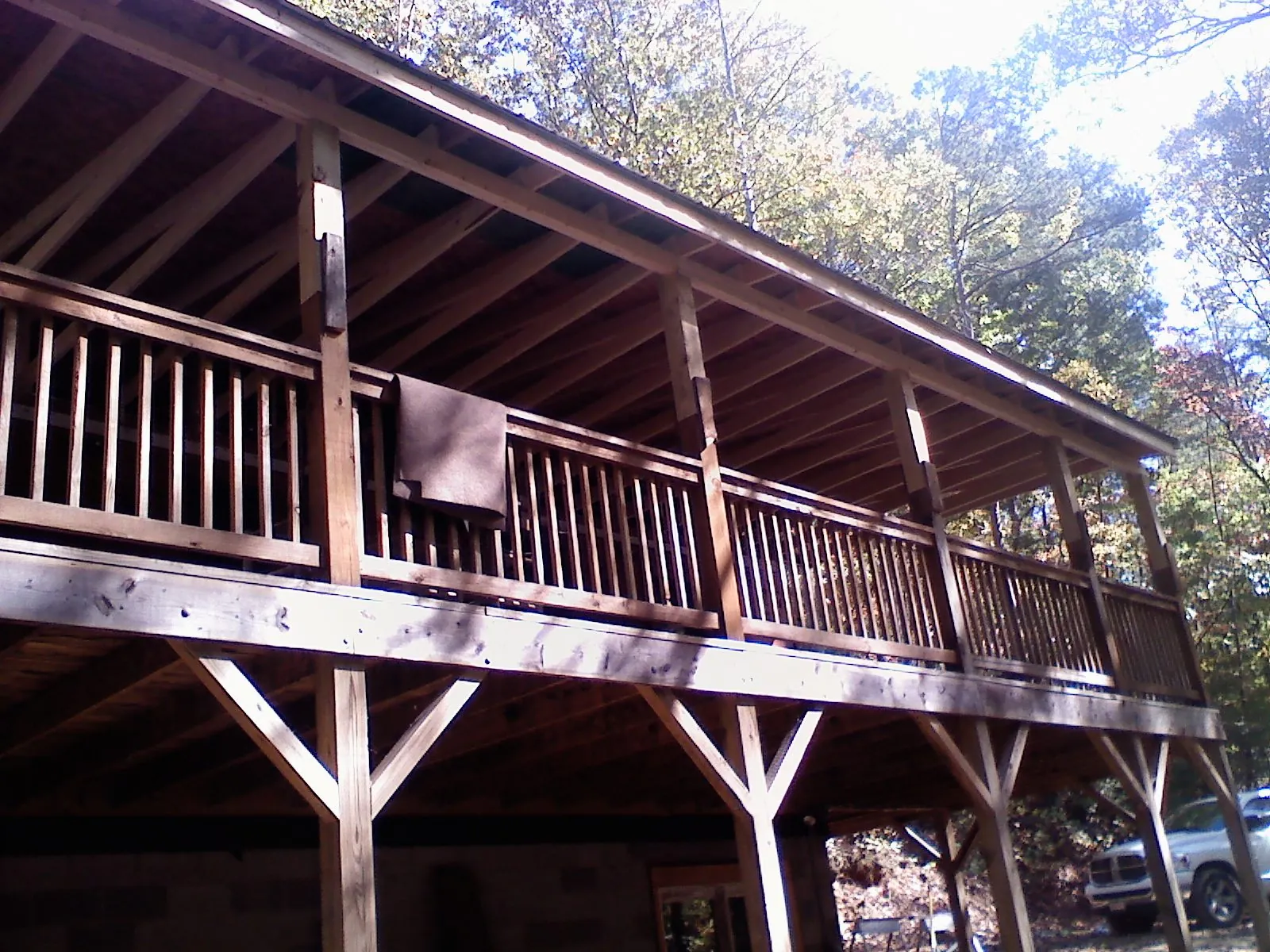 Timber framing under a new elevated porch and deck — Roof Leak Repair in Mokelumne Hill by Roofing Brothers